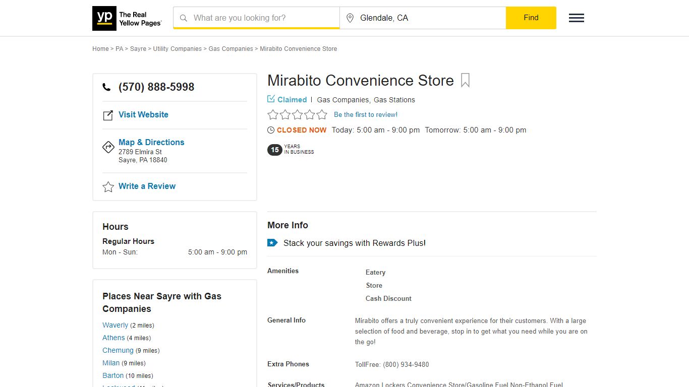 Mirabito Convenience Store 2789 Elmira St, Sayre, PA 18840 - YP.com