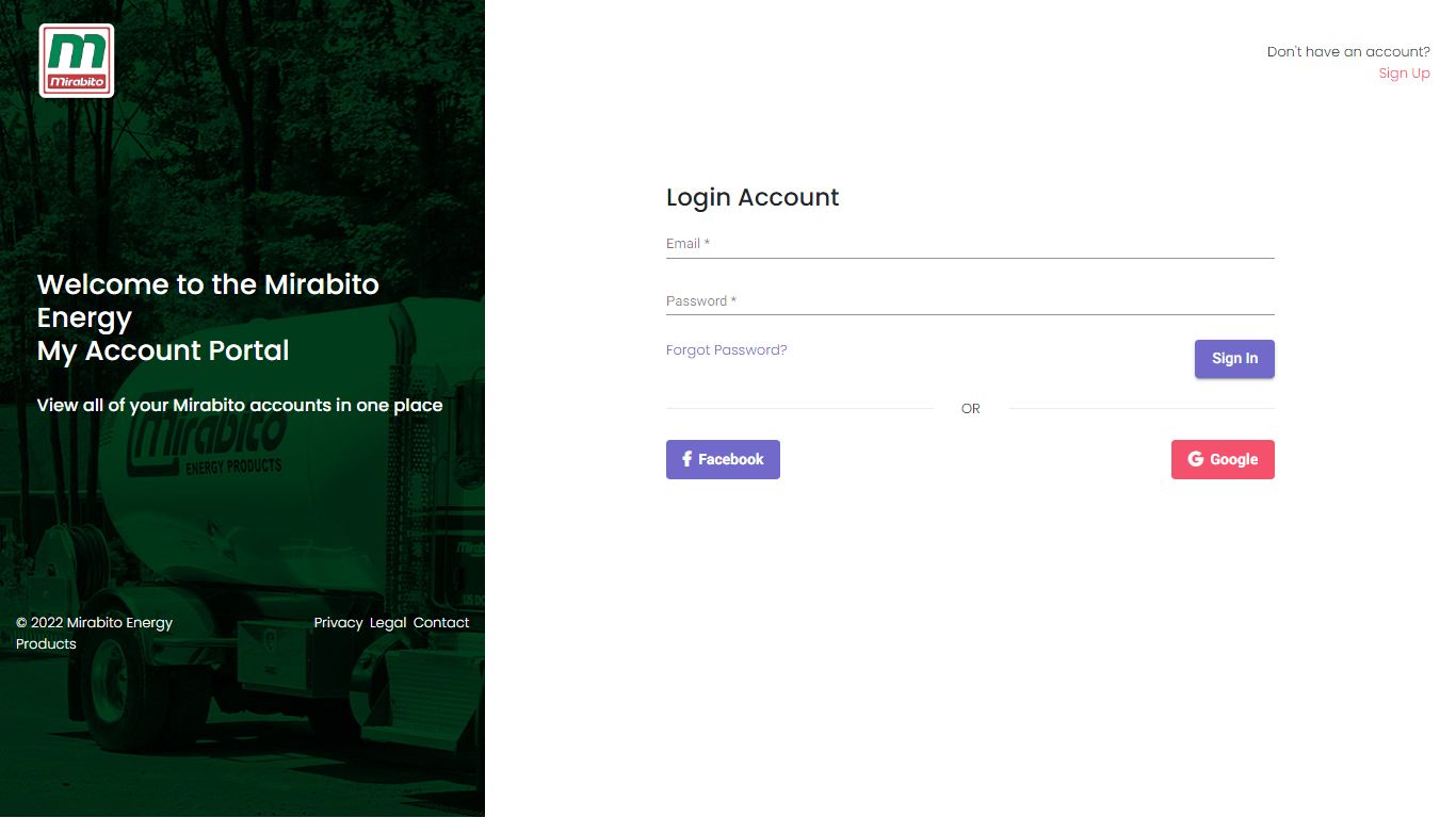 Mirabito MyAccount Portal